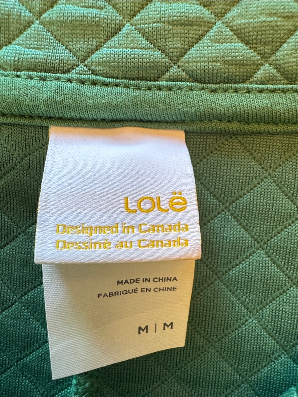 Lole Quilted Pullover Half Zip Kelly Green Size M - Picture 3 of 9